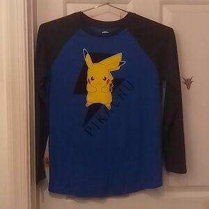 Pikachu long sleeve T-shirt- royal blue & deep grey from Old Navy sz 10-12 NWOT